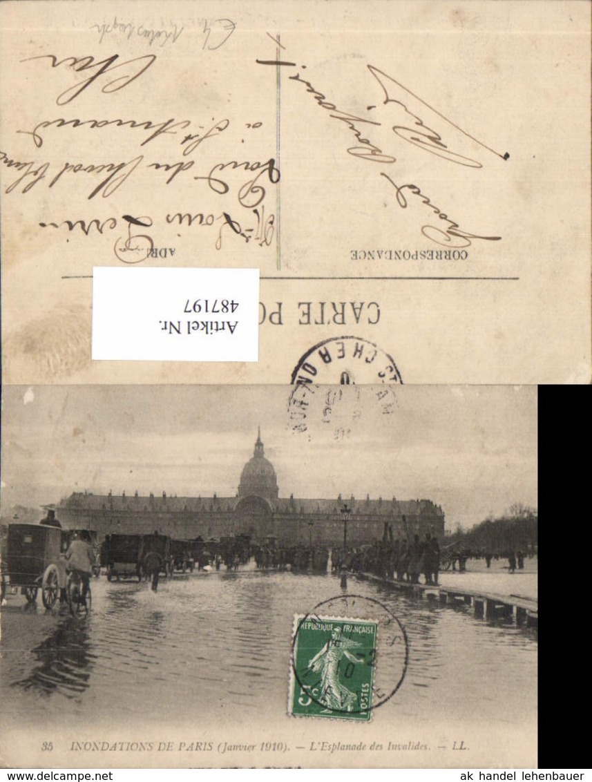 487197,&Uuml;berschwemmung Inondations De Paris L Esplanade Des Invalides 1910 - Überschwemmungen