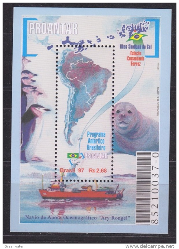 Brazil 1997 Antarctica / Proantar M/s ** Mnh (31420) - Blocs-feuillets