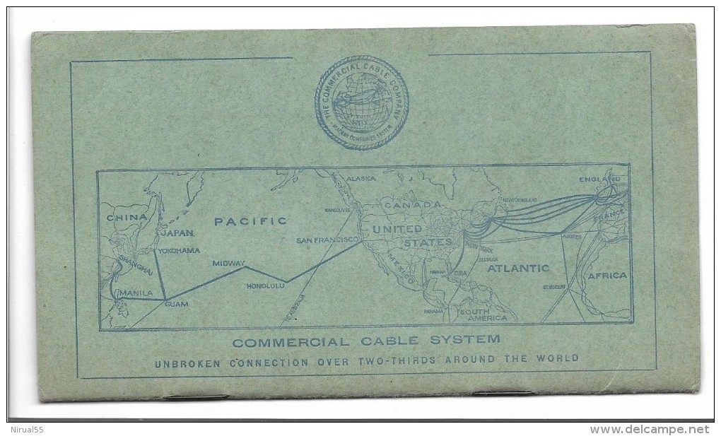 COMMERCIAL CABLE Carnet CABLEGRAMS 1912/1913 France And America Intérieur Tarif Photos Building Paquebot  .......... ..G - Other & Unclassified