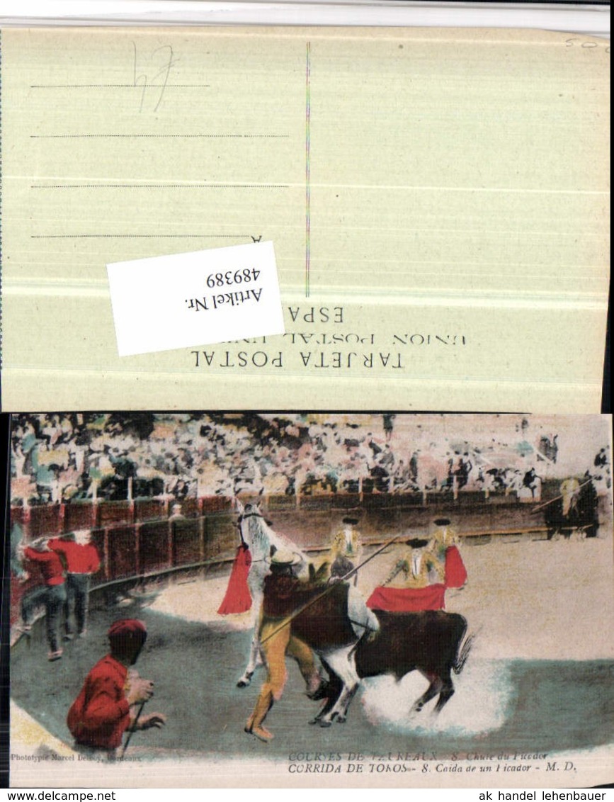 489389,Corrida De Toros Caida De Un Picador Stierkampf Stier Pferd - Stierkampf