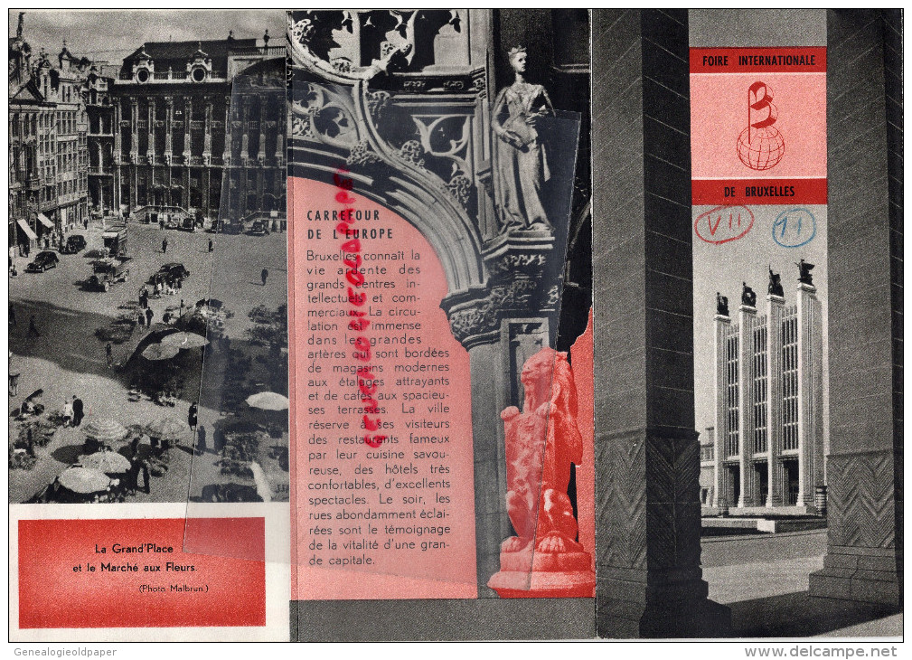 BELGIQUE - DEPLIANT TOURISTIQUE - BRUXELLES -FOIRE INTERNATIONALE 1950- - Tourism Brochures