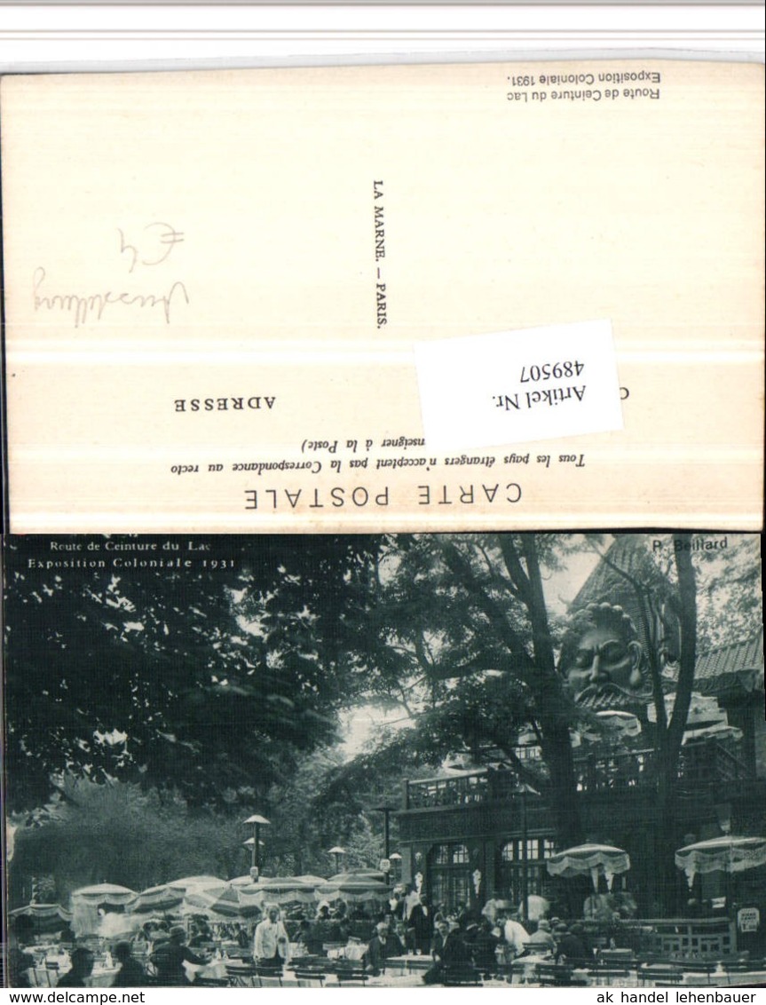 489507,Exposition Coloniale 1931 Ausstellung La Terrasse P. Beillard Gastgarten - Ausstellungen