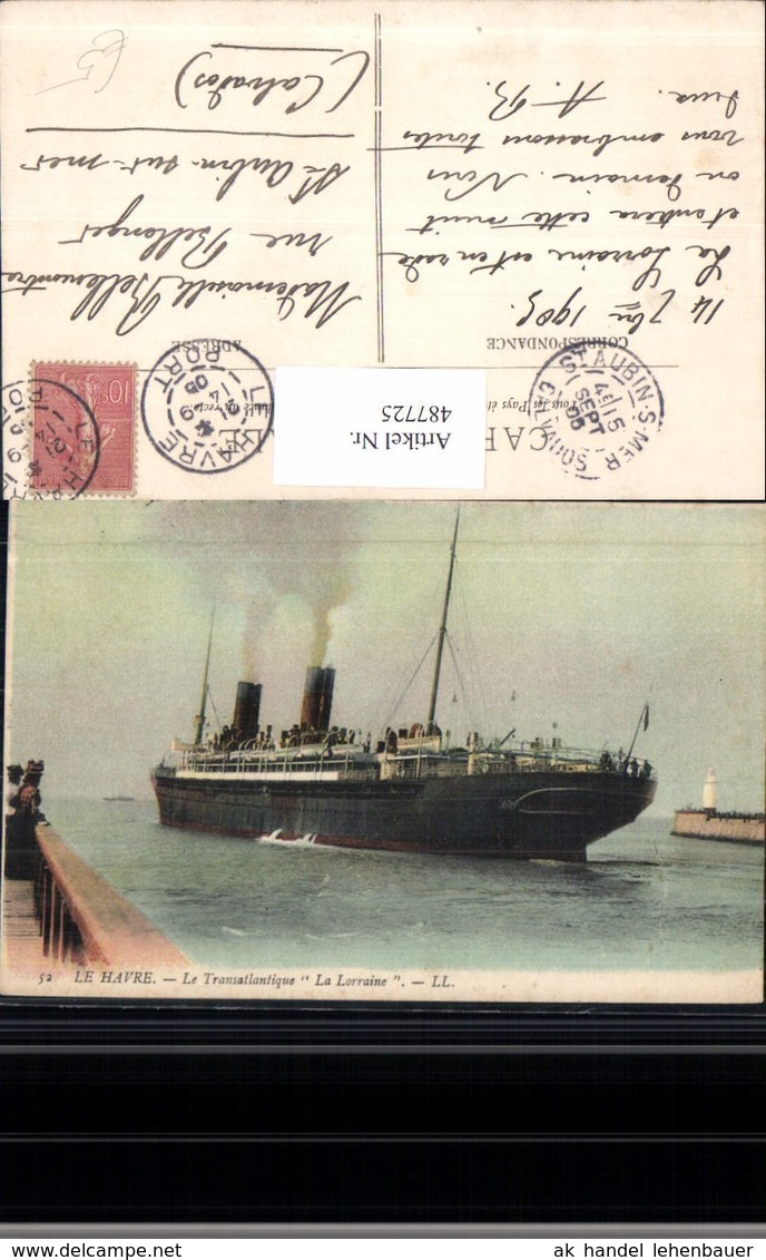 487725,Hochseeschiff Schiff Le Havre Le Transatlantique La Lorraine - Commercio