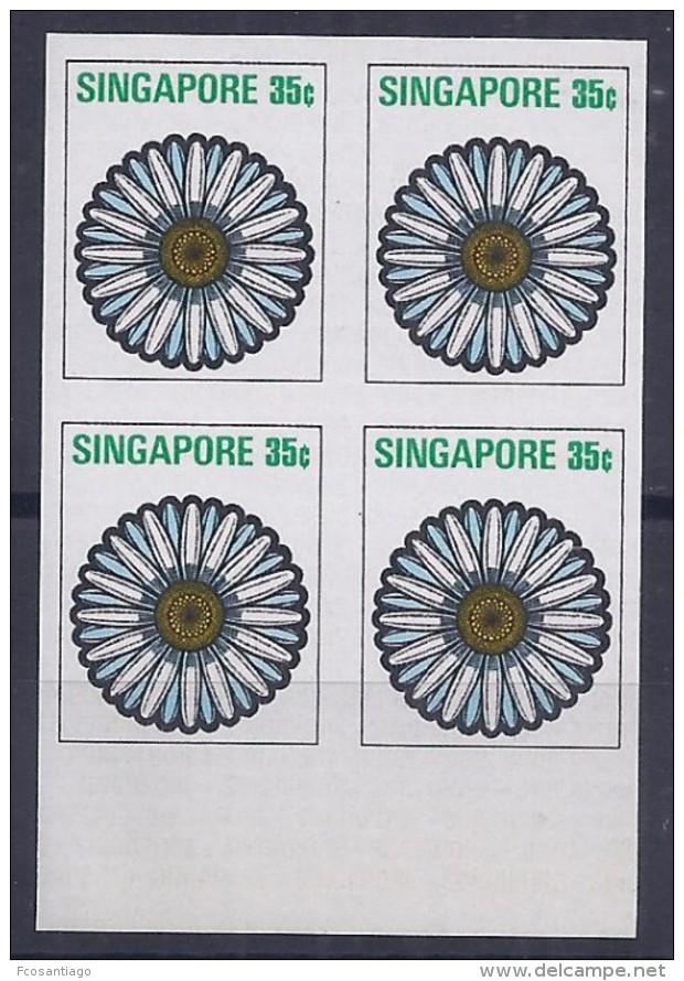 SINGAPUR1973 - Yvert #194 - MNH ** - Pruebas En Bloque De 4 - !Raros! - Singapore (1959-...)