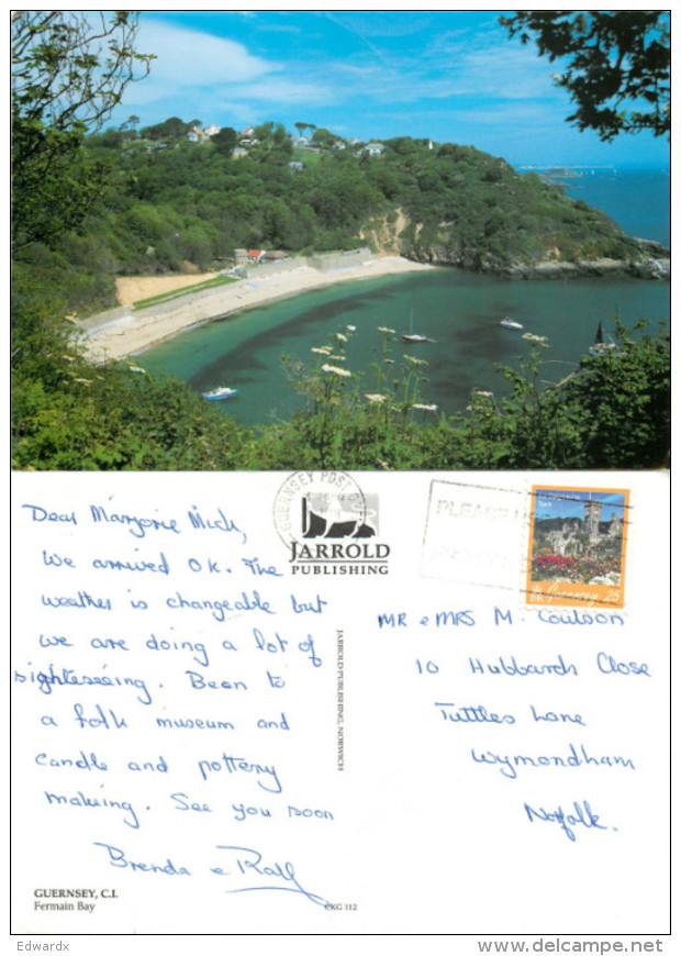 Fermain Bay, Guernsey Postcard Posted 1999 Stamp - Guernsey