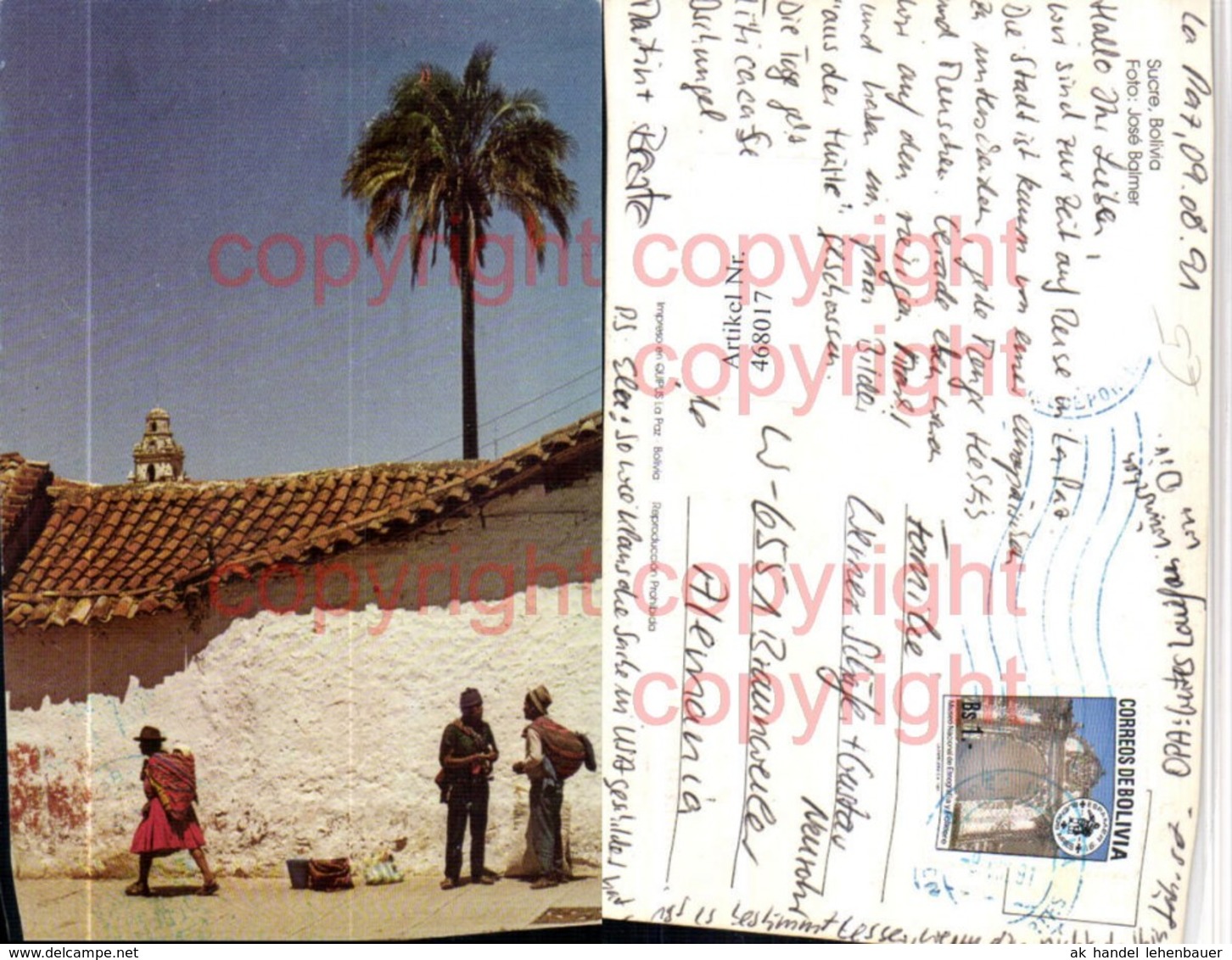 468017,Bolivia Sucre Motiv Volkstypen Palme - Bolivie