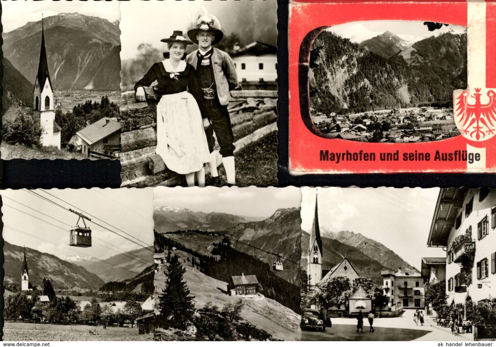 493575,Leporello Sammelmappe 9 Fotos Ansichten Mayrhofen Zillertal Paar Tracht - Sonstige & Ohne Zuordnung