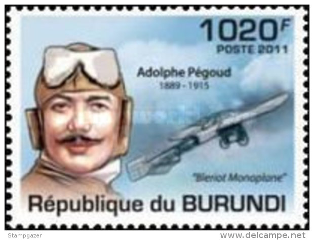 BURUNDI 2011 FAMOUS AVIATORS   4 Values Set + Miniature Sheet MNH - Unused Stamps