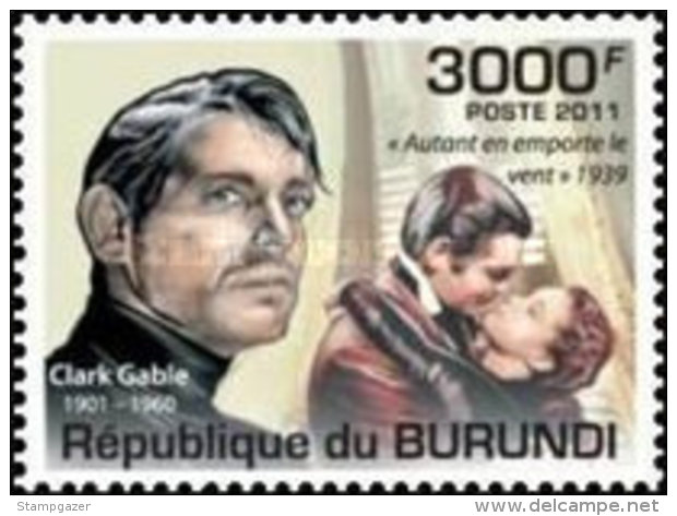 BURUNDI 2011 FAMOUS FILM ACTORS  4 Values Set + Miniature Sheet MNH - Ongebruikt