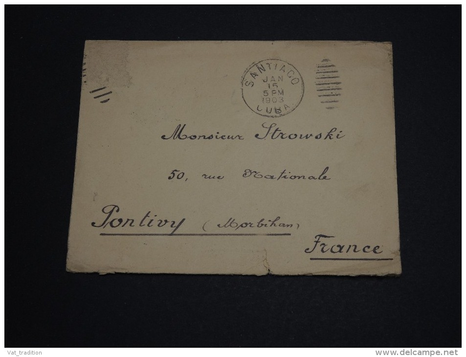 CUBA - Enveloppe Pour La France En 1903 , Cachet Division Navale De L 'atlantique Au Verso - A Voir - L 955 - Cartas & Documentos