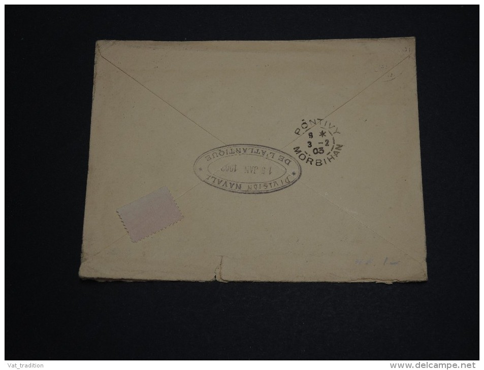 CUBA - Enveloppe Pour La France En 1903 , Cachet Division Navale De L 'atlantique Au Verso - A Voir - L 955 - Storia Postale