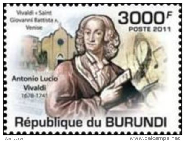 BURUNDI 2011 COMPOSERS  4 Values Set + Miniature Sheet MNH - Unused Stamps