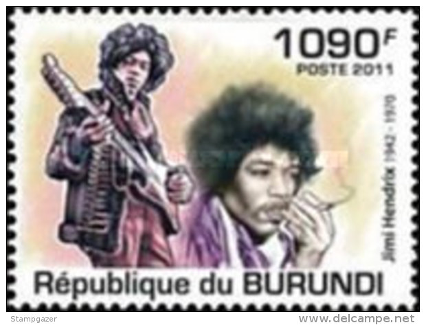 BURUNDI 2011 FAMOUS POP SINGERS   4 Values Set + Miniature Sheet MNH - Unused Stamps