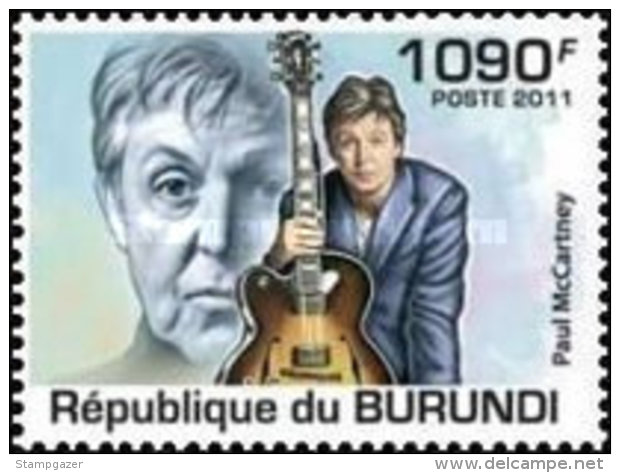 BURUNDI 2011 FAMOUS POP SINGERS   4 Values Set + Miniature Sheet MNH - Unused Stamps