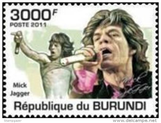 BURUNDI 2011 FAMOUS POP SINGERS   4 Values Set + Miniature Sheet MNH - Unused Stamps