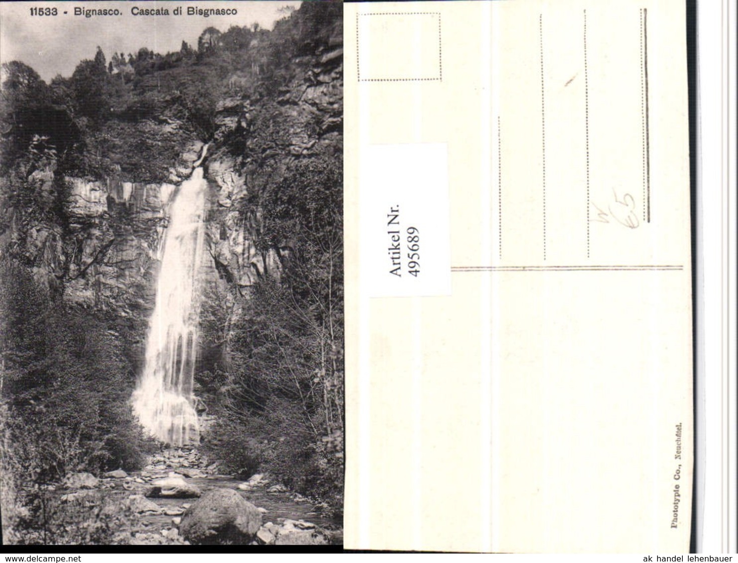 495689,Bignasco Cascata Di Bisgnasco Wasserfall Kt Tessin - Bignasco