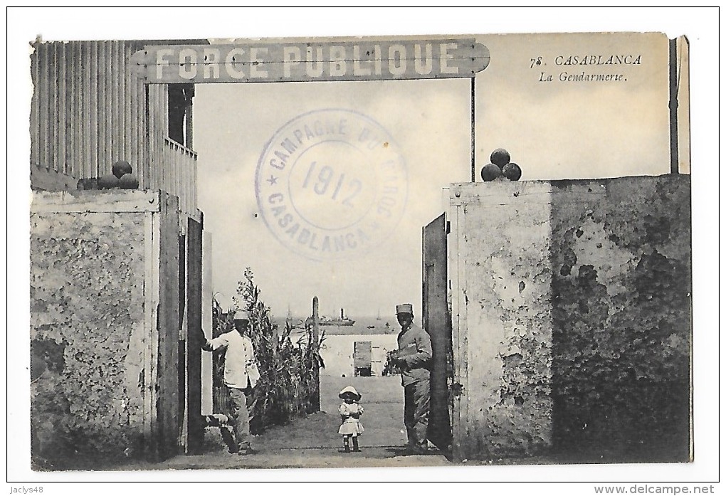 CASABLANCA  (maroc)  La Gendarmerie  Campagne Du Maroc En 1912 -      #   RARE  #-   -  L 1 - Casablanca