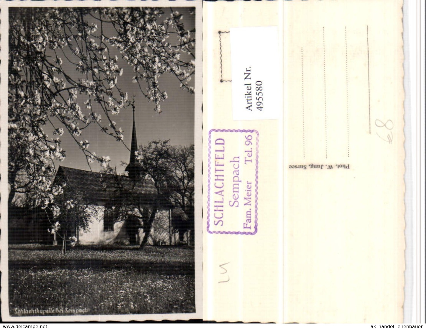 495580,Schlachtkapelle Kapelle B. Sempach Baumbl&uuml;te Kt Luzern - Sempach