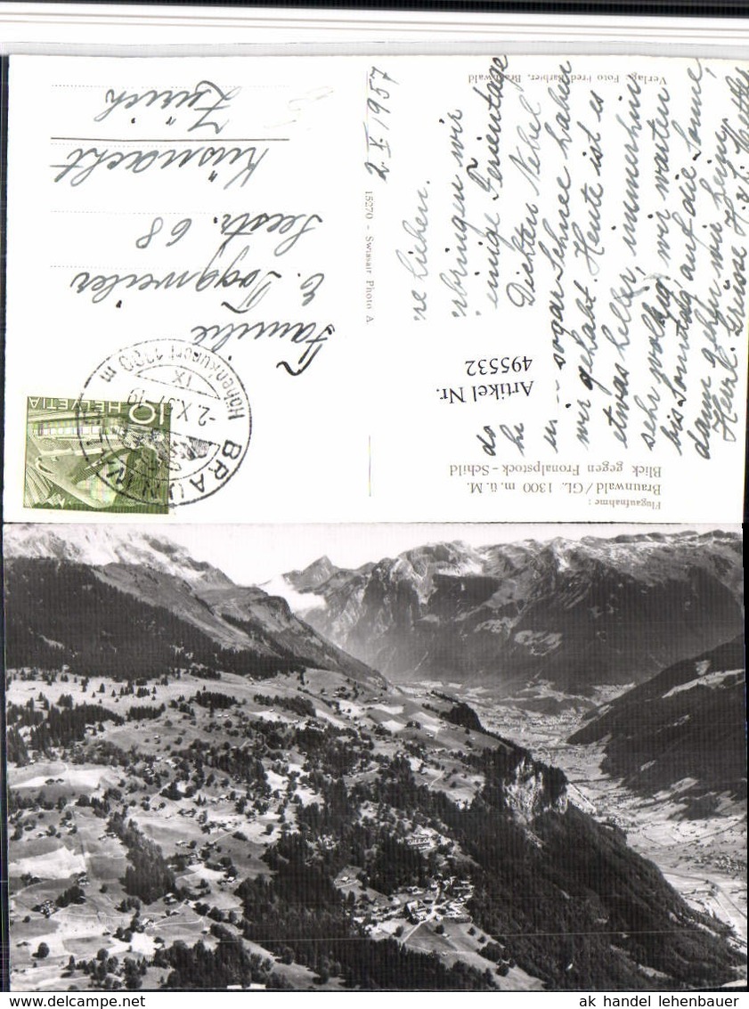 495532,Braunwald Blick Geg. Fronalpstock Bergkulisse Kt Glarus - Braunwald