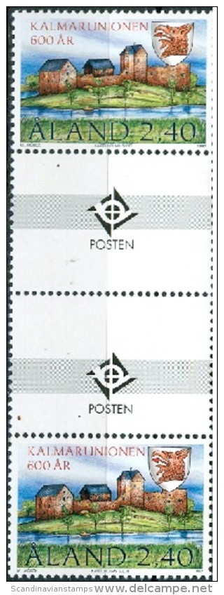 Aland 1997 Gutterpair Kalmar Unie PF-MNH - Ålandinseln