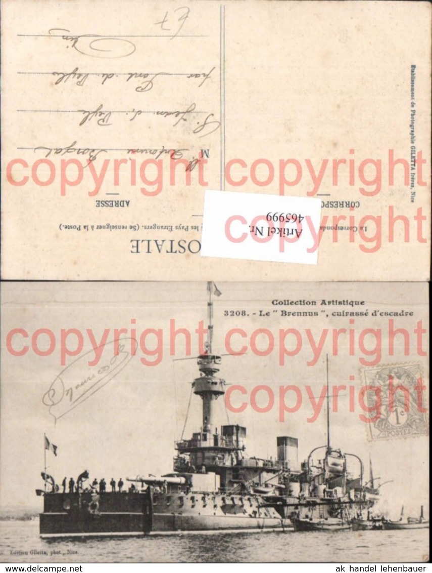 465999,Kriegsschiff Schiff Le Brennus Cuirasse D Escadre - Krieg