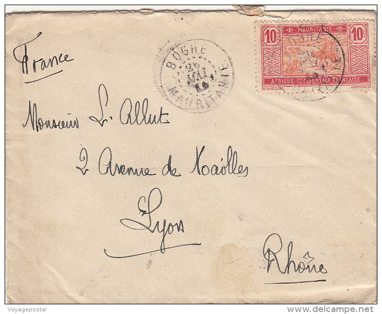 Lettre Mauritanie Boghe Pour La France Au Dos ST Louis Senegal - Lettres & Documents