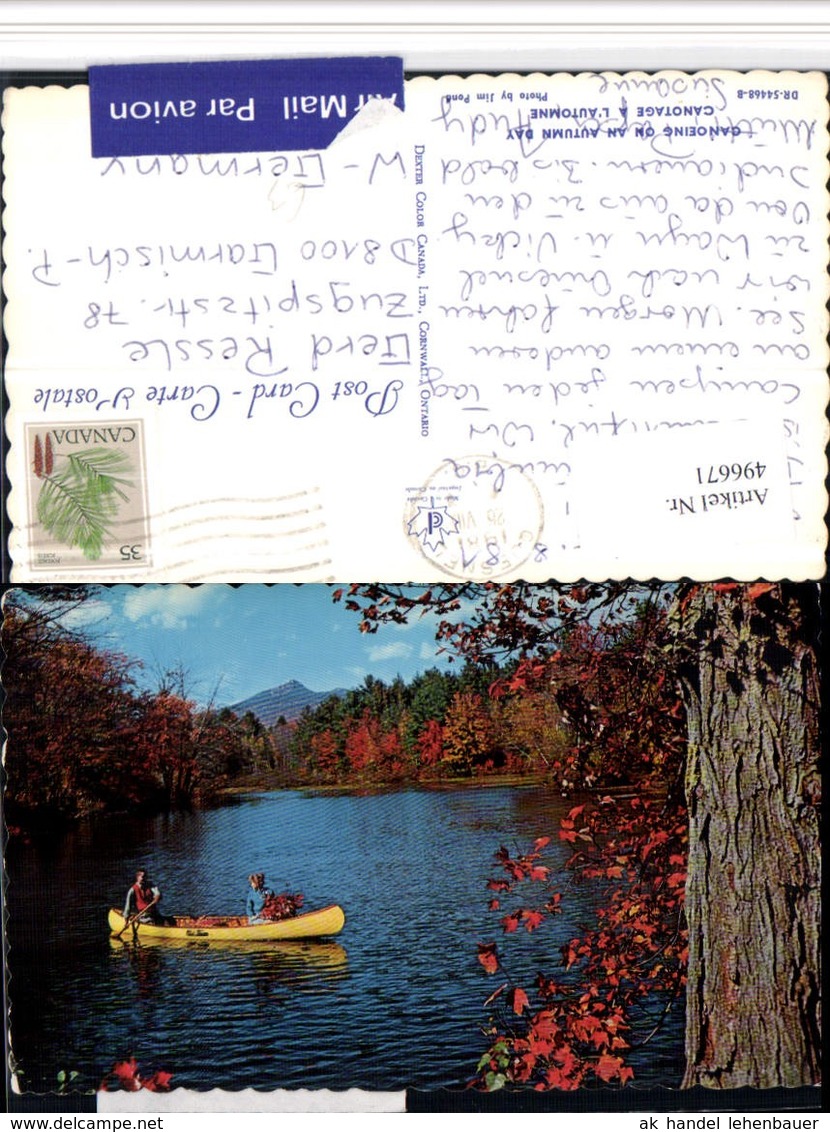 496671,British Columbia Quesnel Canoeing On An Autumn Day See - Sonstige & Ohne Zuordnung