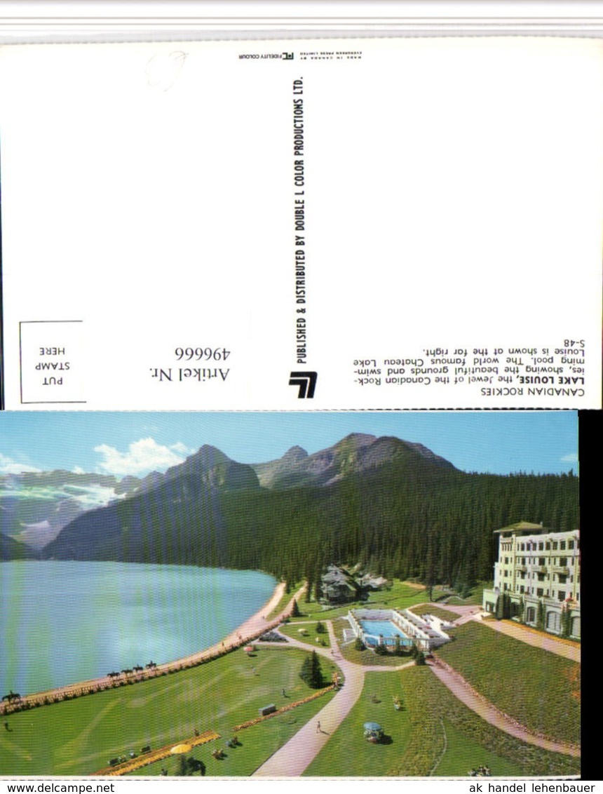 496666,Alberta Chateau Lake Louise Pool See Bergkulisse - Sonstige & Ohne Zuordnung