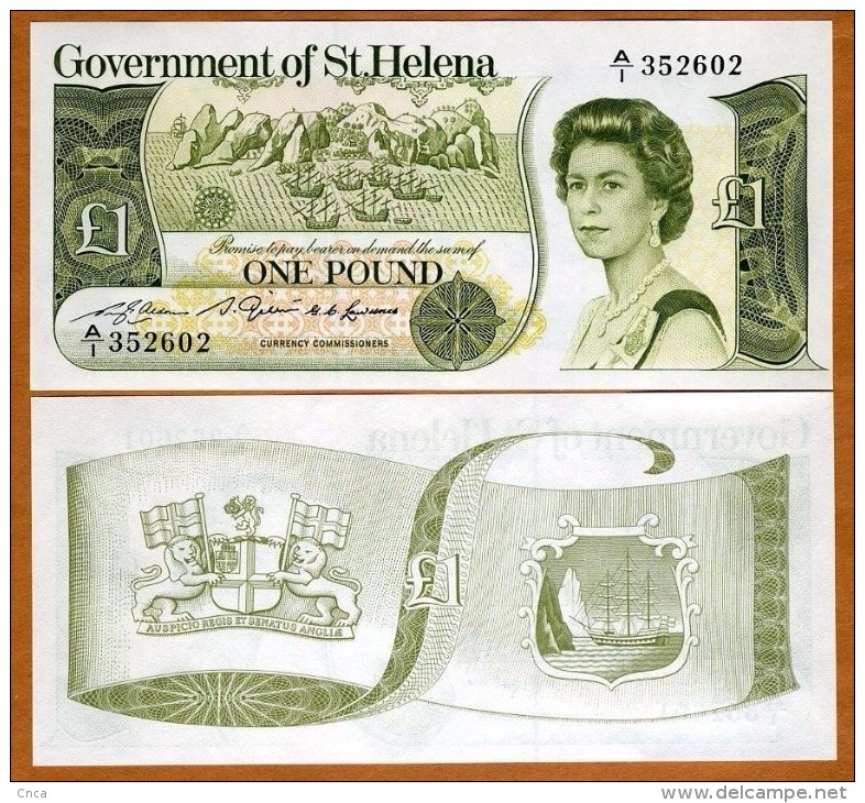 Saint Helena 1 Pound 1981 Pick 9 UNC BANKNOTE CURRENCY  QEII PAPER MONEY - Sint-Helena