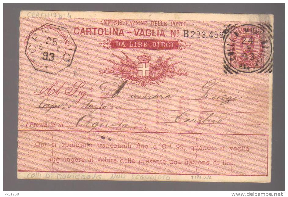 6462-Cartolina Vaglia Postal Stationery Filagrano V11 Usata - Stamped Stationery