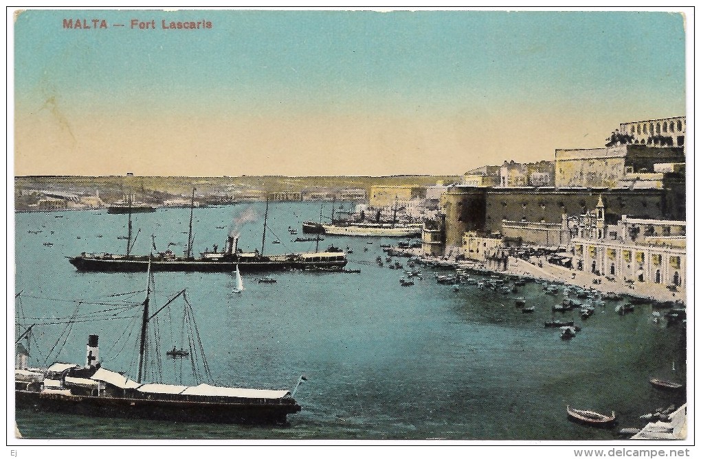 Malta - Fort Lascaris Colour - Written On But Not Posted - Malta