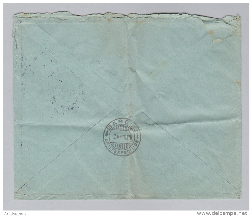 Schweden 1916-05-30 Stockholm Exprès R-Brief Nach Basel - Lettres & Documents