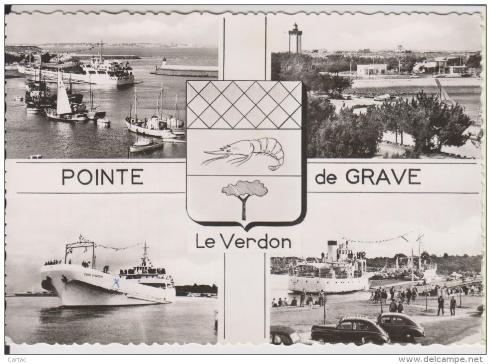 D33 - POINTE DE GRAVE - LE VERDON - (BLASON - PEUGEOT 203) - CPSM Grand Format - Other & Unclassified