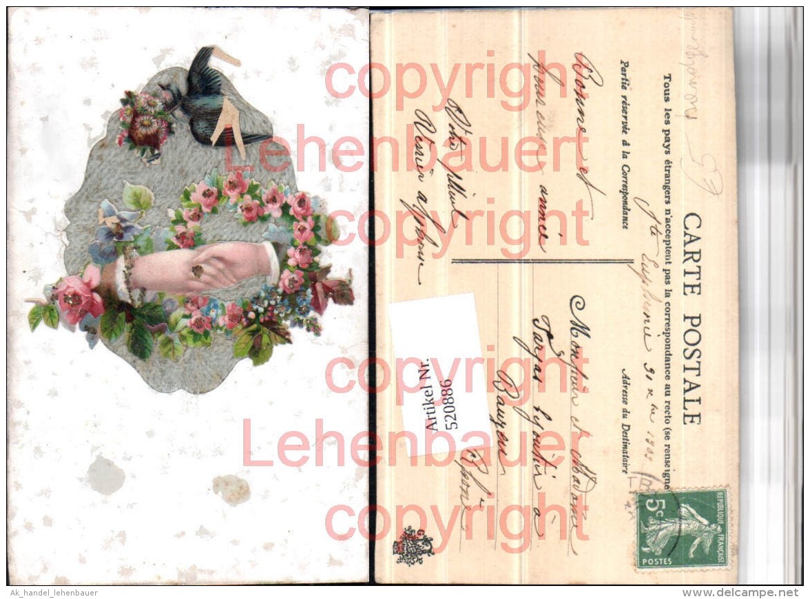 520886,Material AK Fleece Aufgeklebtes Bild Hände Blumen Schwalbe - Sonstige & Ohne Zuordnung