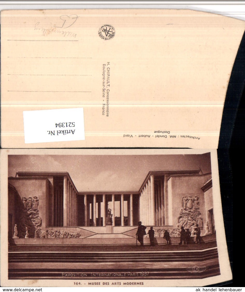 521394,Paris Exposition Internationale Ausstellung 1937 Musee Arts Modernes - Esposizioni