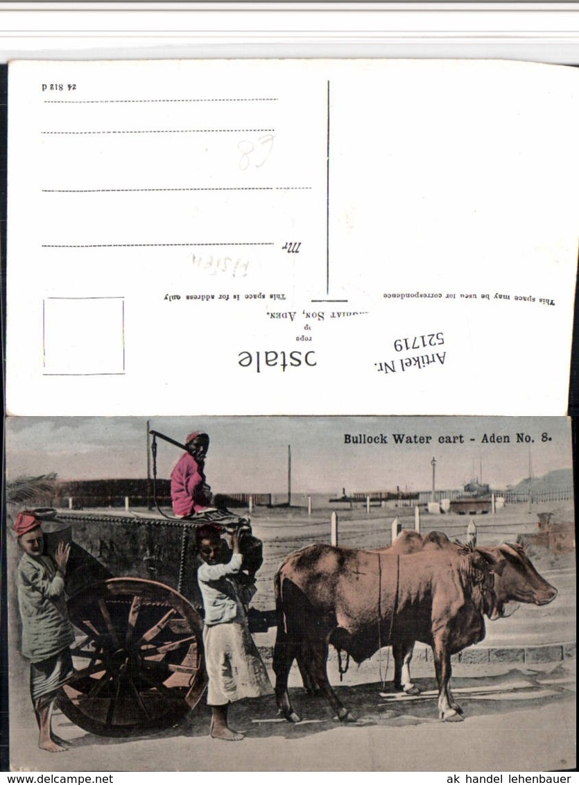 521719,Asia Aden Bullock Water Cart Volkstypen Typen Rinder Gespann - Asien