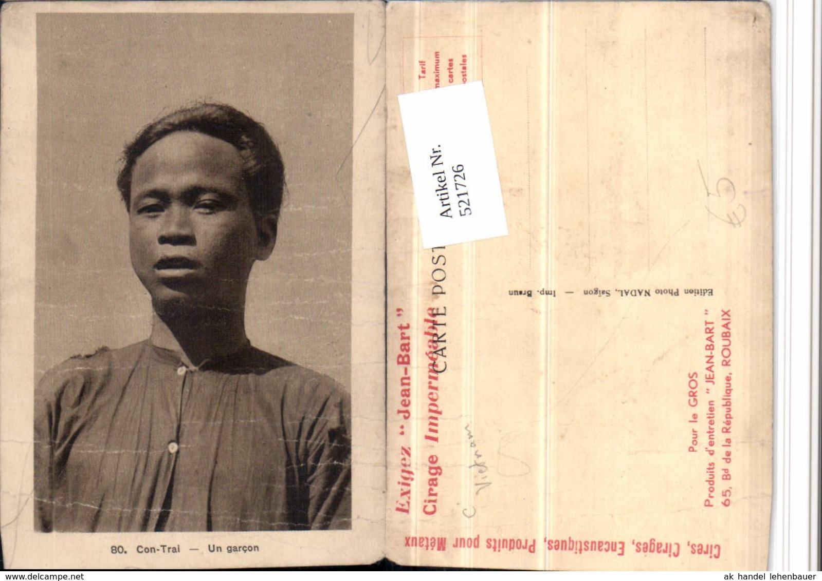 521726,Vietnam Con-Trai Un Garcon Volkstyp Type Portrait - Asien