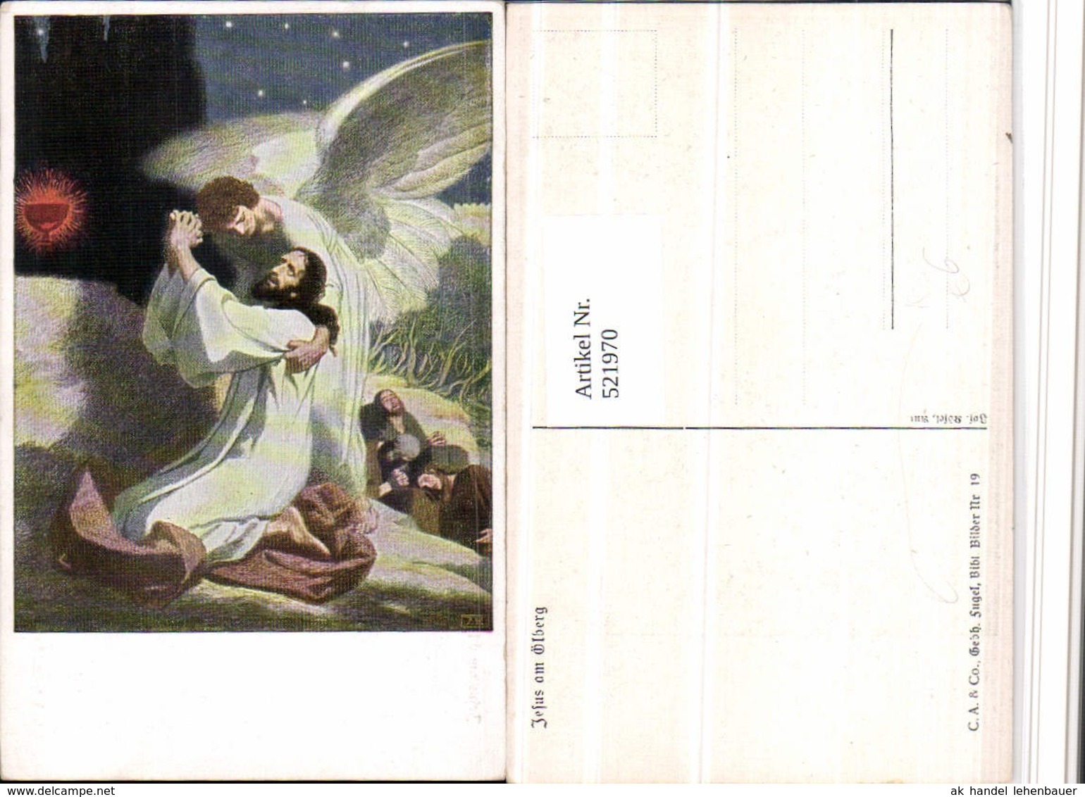 521970,K&uuml;nstler AK Gebh. Fugel Jesus Am &Ouml;lberg Engel - Engel