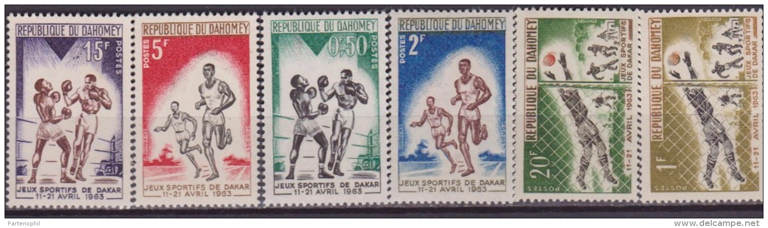 Dahomey 1963 213-18 172-77 Sport Games Dakar BOXING SOCCER CALCIO BOX MNH - Neufs