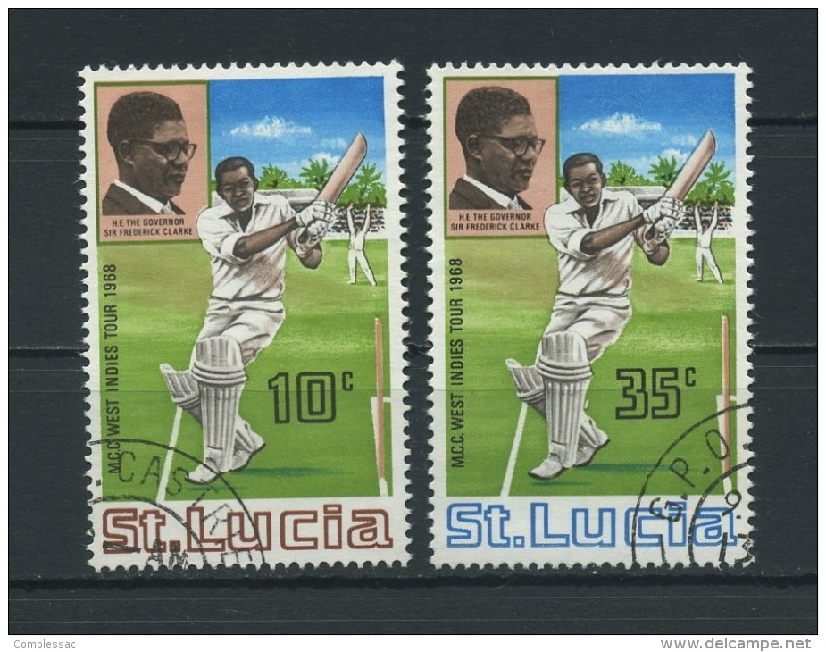 SAINT  LUCIA    1968    MCC  West  Indies  Tour    Set  Of  2   USED - St.Lucia (...-1978)