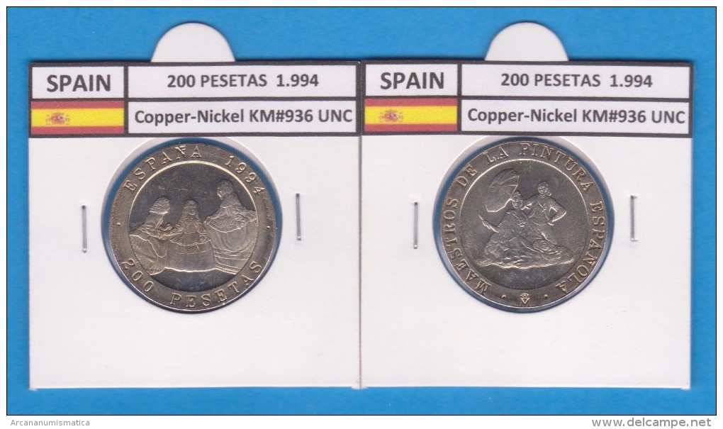 SPAIN /JUAN CARLOS I    200  PESETAS  Cu Ni  1.994  KM#936   SC/UNC   T-DL-9499 - 200 Pesetas