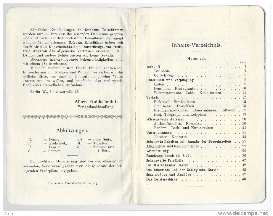 Guide Touristique 1911 Avec Cartes HANNOVER Und HILDESHEIM - Nedersaksen