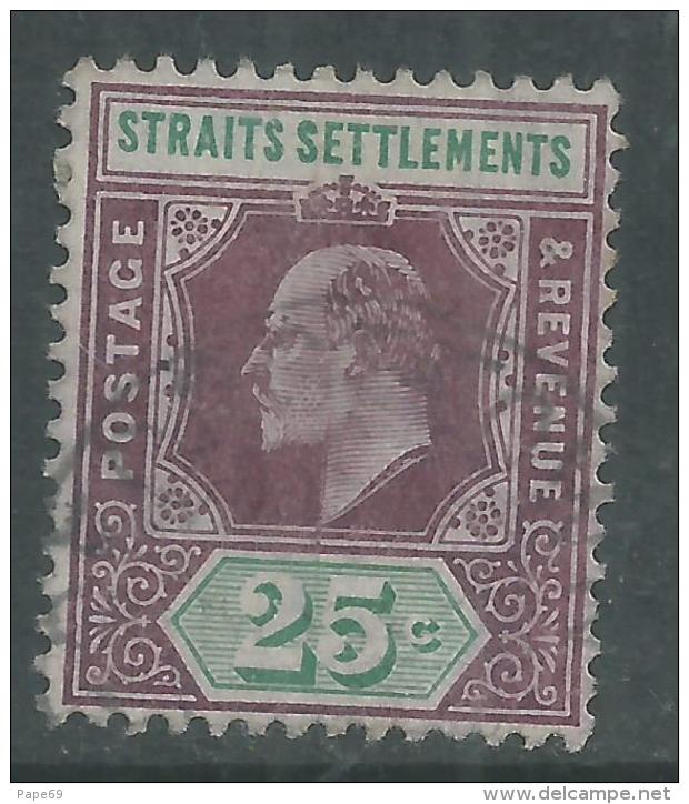 Malacca N° 102 O  Edouard VIII : 25 C Violet-brun Et Vert Trace De Charnière Sinon TB - Malacca