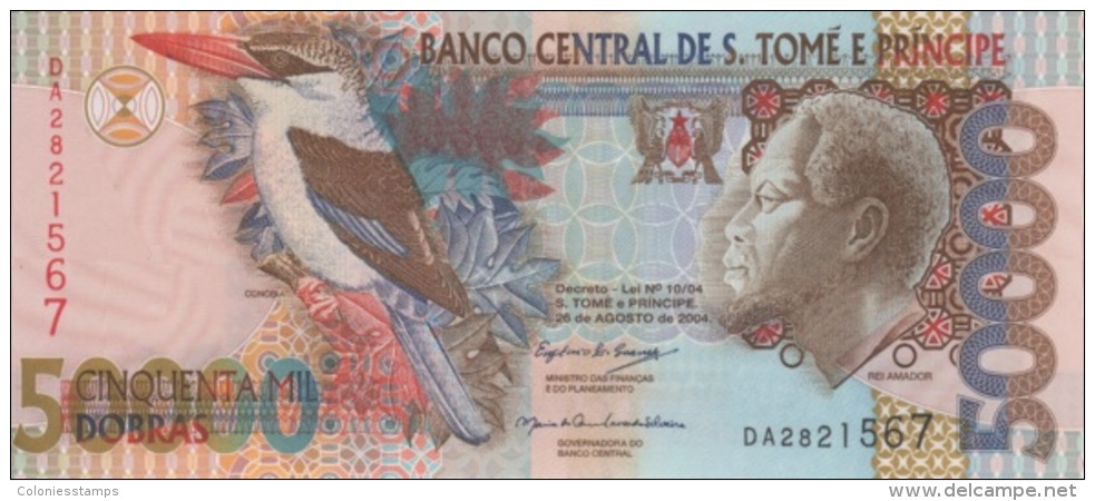 (B0179) SAO TOME AND PRINCIPE, 2004. 50000 Dobras. P-68b. UNC - Sao Tome And Principe