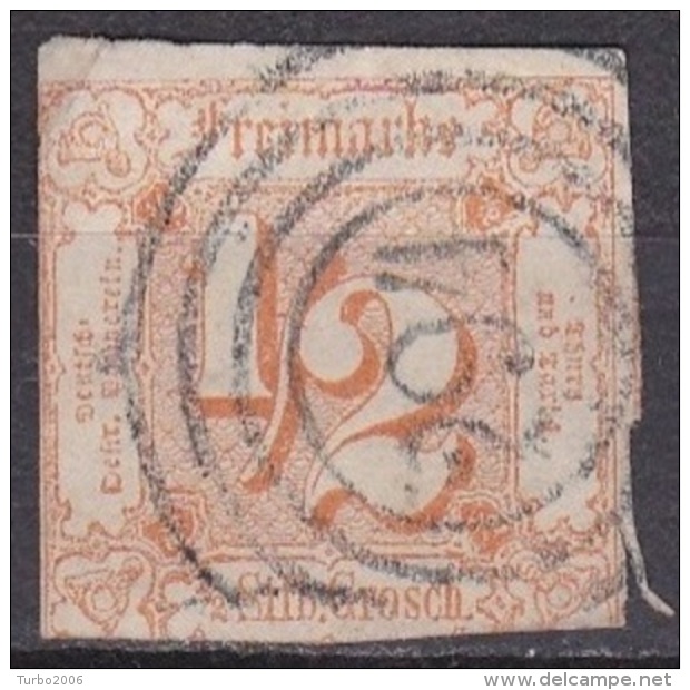 THURN & TAXIS 1865 Freimarken Ziffern ½ Gr.  Orange Michel 37 Vierringstempel 294 - Andere & Zonder Classificatie