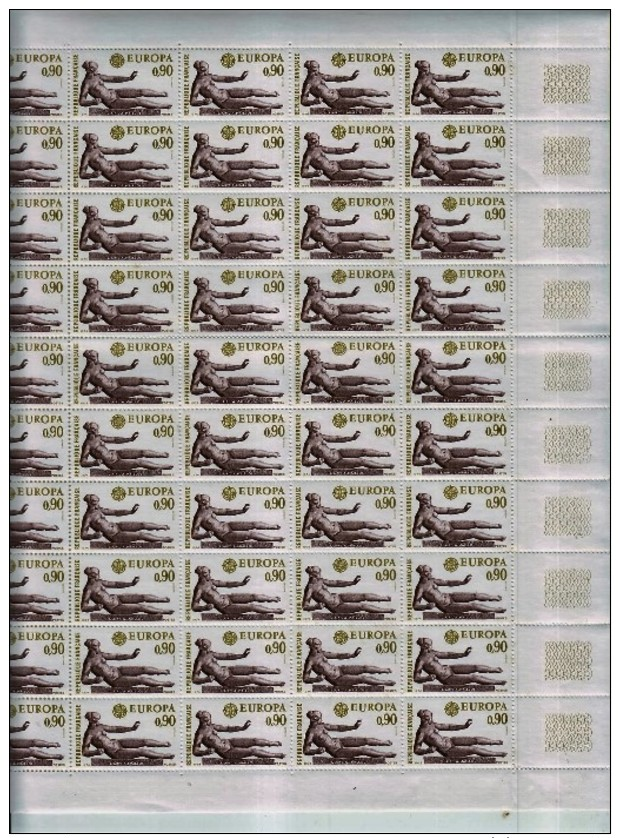 FRANCE:1974, EUROPA, Set Of 2; . Complete Sheets Of 50. MAURY #1788/89. Cv € 50.00 - Ganze Bögen