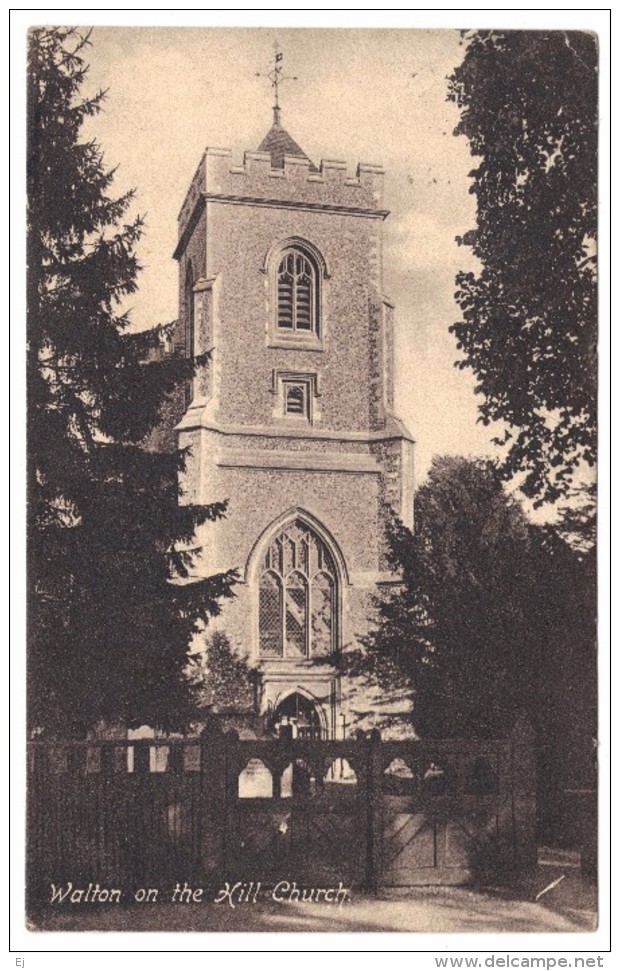 Walton On The Hill Church - Roberts - Postmark 1908 - Surrey