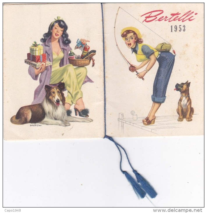 CALENDARIETTO 1953 PROFUMATO ALLA "FELCE "BERTELLI PIN-UP CANI MASTINO BASSOTTO...... 5 SCANNER-2-0882-25661-60-59-58-57 - Petit Format : 1941-60