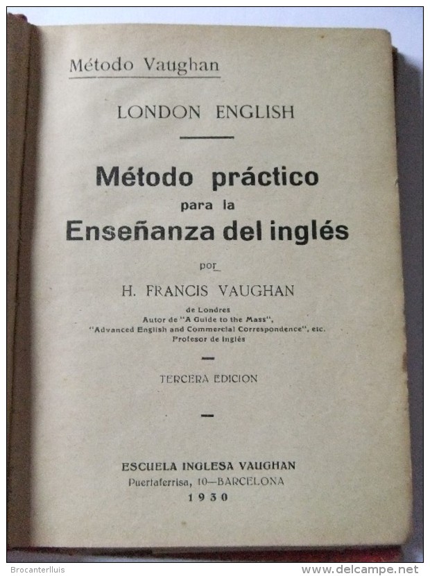 METODO VAUGHAN LONDON ENGLISH 3ª EDICION 1930 - Práctico