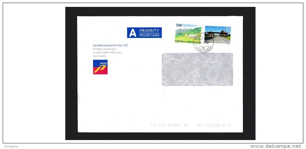 A397. Liechtenstein / 2010 / Used Cover / Landscapes - Lettres & Documents